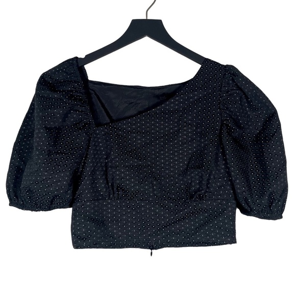 H:ours Francesca Puff Sleeve Crop Top - Picture 2 of 7